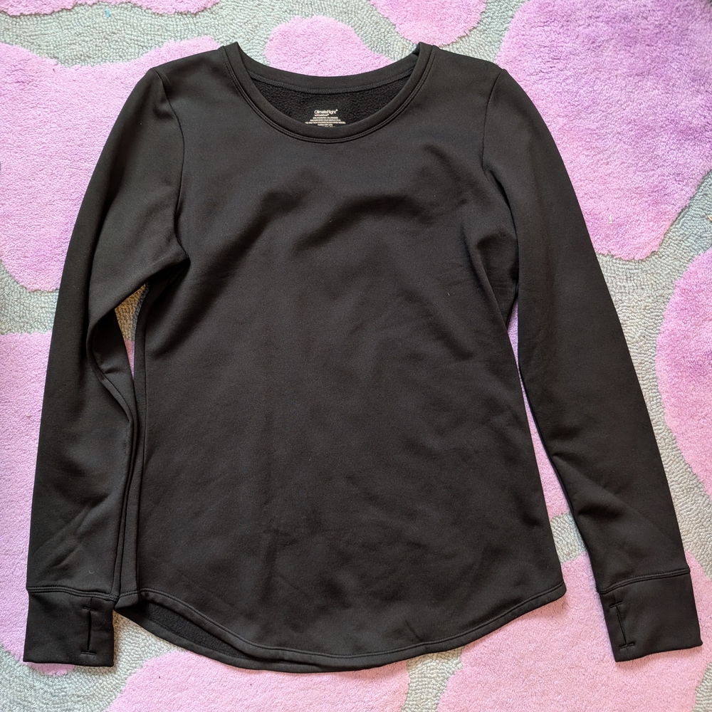 EUC Cuddl Duds Black Long Sleeve Top